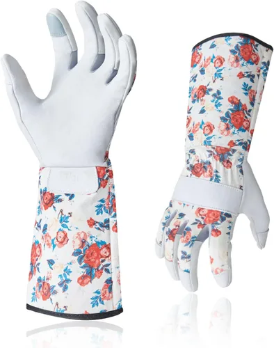 Vista 11 de Vgo... 1 par de guantes de jardinería para mujer, guantes de trabajo de seguridad, guantes de manga larga, a prueba de pinchazos, pantalla táctil