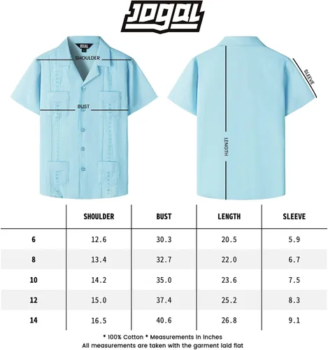 Vista 7 de JOGAL Camisas de guayabera cubana de manga corta con botones para la playa