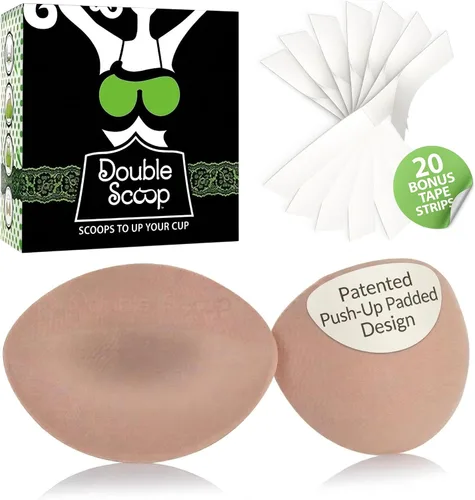Vista 8 de Double Scoop® Insertos para sujetador de efecto push-up con tiras adhesivas de regalo, implantes mamarios instantáneos, almohadillas de repuesto