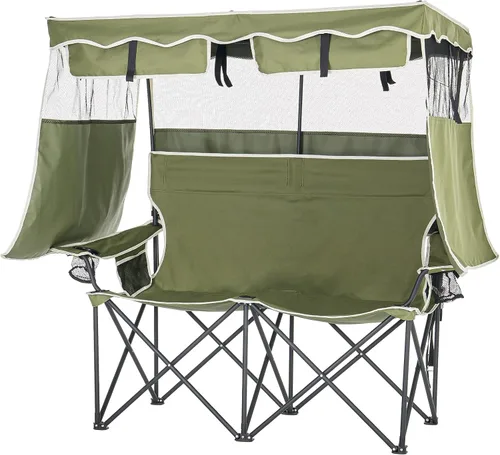 Vista 13 de DoCred Silla de playa con toldo plegable, portátil y plegable, con bolsa enfriadora y soporte para tazas, tumbonas de playa reclinables