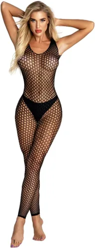 Vista 4 de Walang Lip Body de malla sexy para mujer, lencería de malla de manga larga, body de una pieza, ropa interior para dormir
