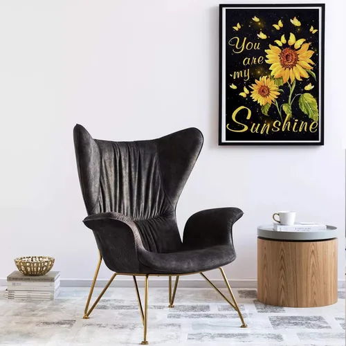 Vista 2 de MVVMTOP Kits de pintura de diamantes 5D para adultos, palabras de girasol, taladro completo, arte de punto de cruz, pintura por números
