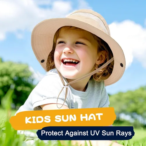 Vista 5 de Outdoor Sun Hat UPF 50+ Quick Dry Bucket Foldable, Wide Brim Fishing Safari Hat, Breathable Grows 1pack-beige