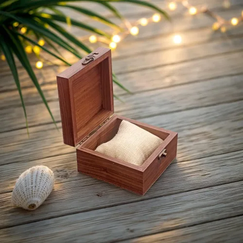Vista 2 de Caja de Reloj de Color Nogal Caja de Joyería, Hecha a Mano para Recuerdos, Día del Padre, Día de la Madre, Aniversarios, Navidad, Caja del Día