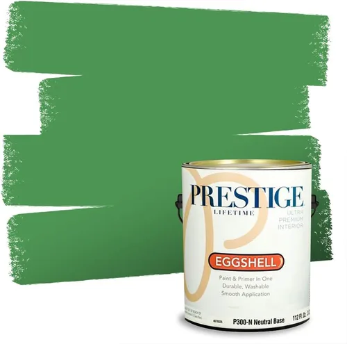 Vista 201 de PRESTIGE Pintura exterior e imprimación en uno, aloe, plano, 1 galón