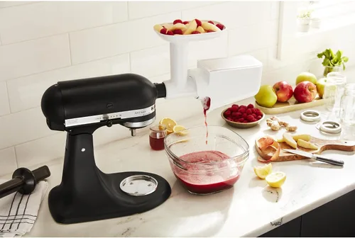 Vista 4 de KitchenAid KSMFVSP - Colador de accesorios para frutas y verduras, blanco y accesorio para molinillo de alimentos KSMFT, compatible con KSMFGA