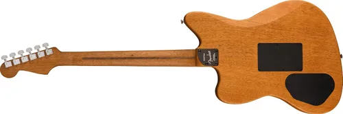 Vista 2 de Fender American Acoustasonic Jazzmaster - Guitarra eléctrica acústica de caoba, natural, diapasón de ébano, con bolsa de concierto