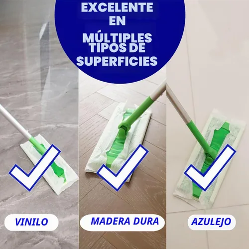 Vista 2 de Paños de barrido en seco, toallitas desechables para limpieza de suelos compatibles con Swiffer Sweeper, sin perfume, 7.87 x 11.81 pulgadas, total