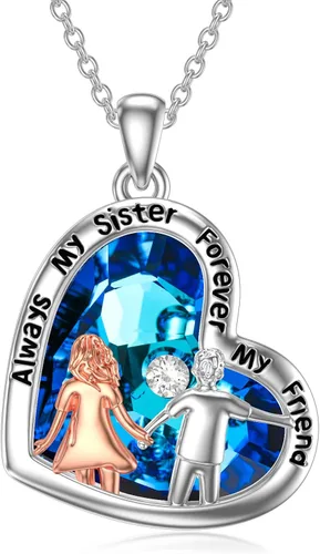 Vista 15 de WINNICACA Gifts for Sister from Brother/Sisters Sterling Silver 01-2 Collar para hermanos y hermanas