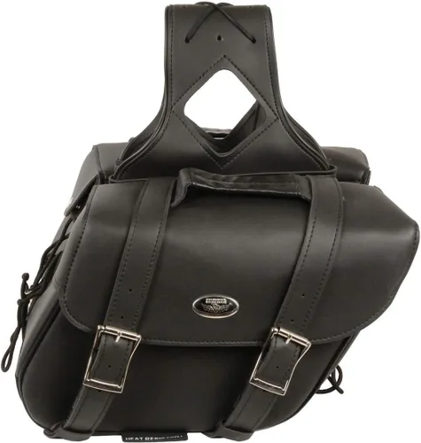 Vista 3 de Milwaukee Leather SH58001ZB tiro inclinado de PVC negro medio con cremallera sobre alforjas - talla única (SH58001ZB-BLK-PCS)