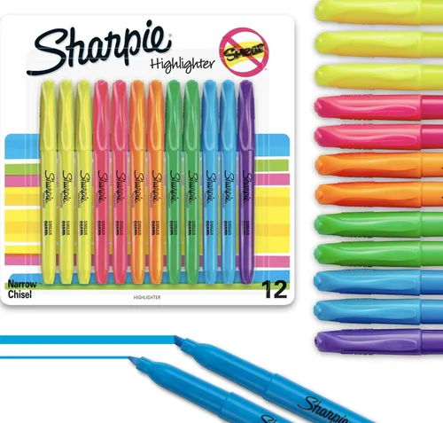 Vista 7 de Sharpie Resaltadores estilo bolsillo, punta de cincel, fluorescente surtido, (paquete de 36, 432 unidades en total)