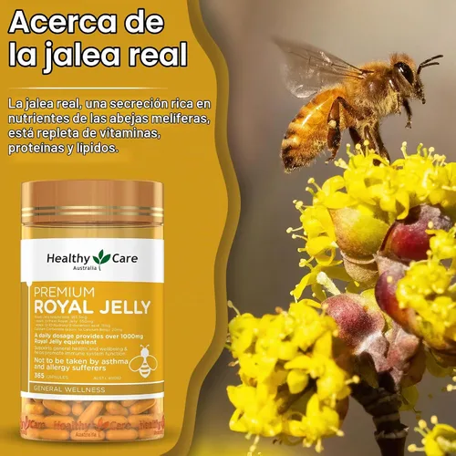Vista 6 de Healthy Care Royal Jelly 1000 365 Cápsulas Suplementos Hecho en Australia