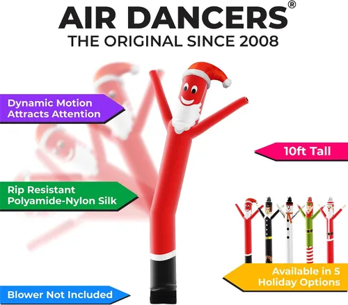 Vista 2 de LookOurWay Air Dancers - Tubo inflable para hombre, 10 pies de alto, agitando loco de Navidad inflable tipo tubo de baile (soplador no incluido)