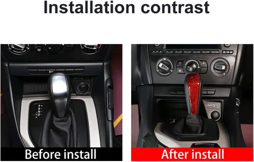 Vista 2 de YIWANG 100% fibra de carbono real coche centro centro cambio cabeza cubierta para BMW E48 E61 E64 E65 E85 E86 E53 E81 E82 E87 E90 E91 E92 E93 F01 1