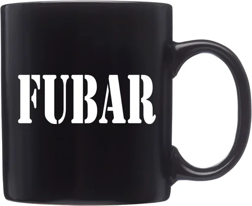 Vista 2 de Rogue River Tactical Divertida taza de café negra militar FUBAR Taza de novedad negra Gran idea de regalo para veteranos militares