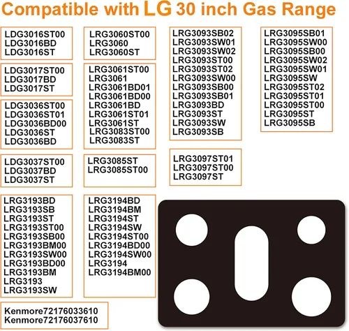 Vista 3 de [FanXm] Protectores de estufa personalizados para cocina LG de 30 pulgadas (modelos LRG3093, LRG3095, LRG3061, LRG3193), revestimientos