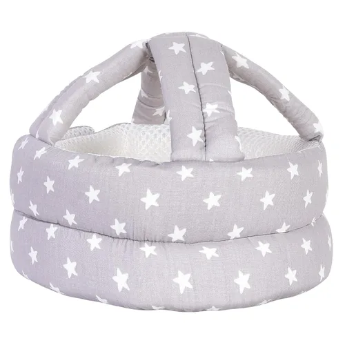 Vista 6 de Casco ajustable para bebé, ligero y suave, ideal para que el bebé aprenda a caminar y gatear. Bosque, gris