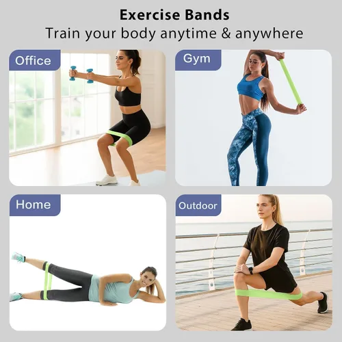 Vista 4 de Banda de látex para entrenamiento, banda de resistencia para hombres y mujeres, banda de goma para pilates y yoga, equipo de ejercicio para piernas