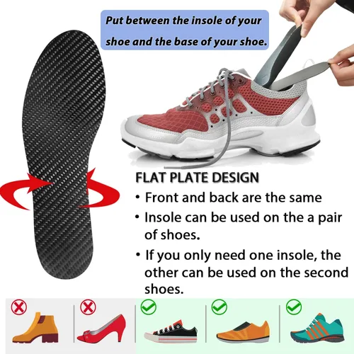 Vista 4 de Plantilla de fibra de carbono, 1 par, inserto ortopédico rígido para zapatos de césped, artritis de pies, hallux Rigidus, inserto rígido