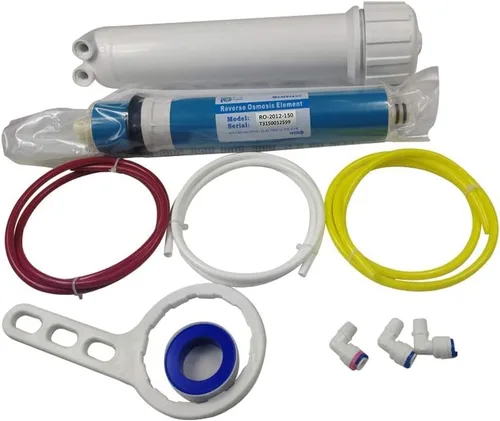 Vista 17 de Kit de carcasa de membrana de ósmosis inversa Huining 50GPD-1812/2012 con conector rápido de 1/4, válvula de retención, tubería de agua, llave
