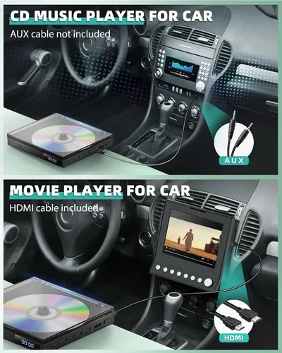 Vista 8 de Mini reproductores de DVD HD 1080P para TV, reproductor de DVD gratuito de toda la región, compatible con HDMI/RCA/USB/AUX, reproducción de memoria