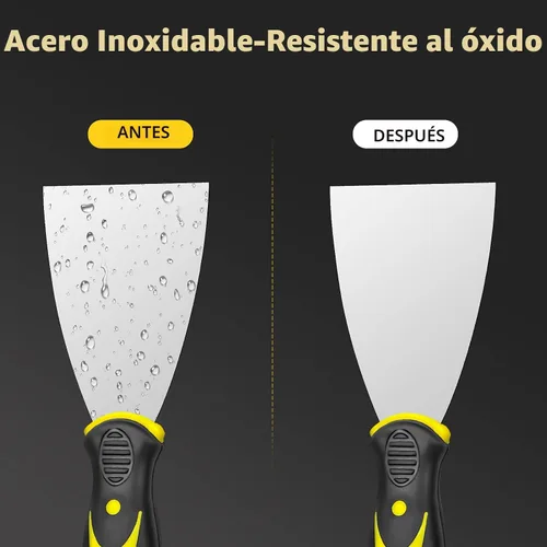 Vista 4 de Juego de 4 cuchillos de masilla (2, 3, 4, 5 pulgadas), raspador de pintura de acero inoxidable, herramienta de cuchillo para reparar paneles