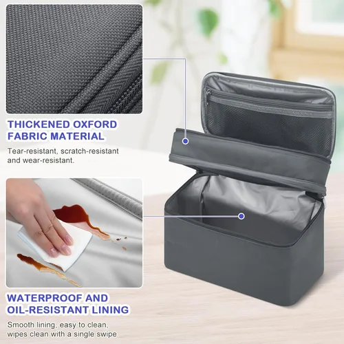Vista 4 de Funda para batidora de mano para ayuda de cocina, bolsa de almacenamiento de accesorios para licuadora de inmersión, bolsa de transporte de mano