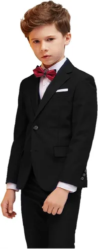 Vista 3 de Boy Suits 5 Piece Slim Fit Suit for Kids Toddler Formal Set Wedding Ring Bearer Outfit