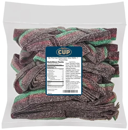 Vista 16 de By The Cup Berry Blue Sour Belts, bolsa a granel de 1 lb Sweet & Sour Berry Blue - Tiras masticables para fiestas, bolsas de golosinas, bufés