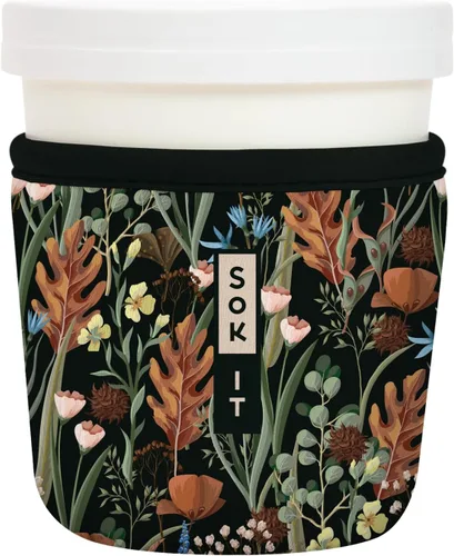 Vista 123 de Sok It IceCreamSok Cubierta de Neopreno Aislante (Floral Abstracto, Pintas de Helado Rectas)