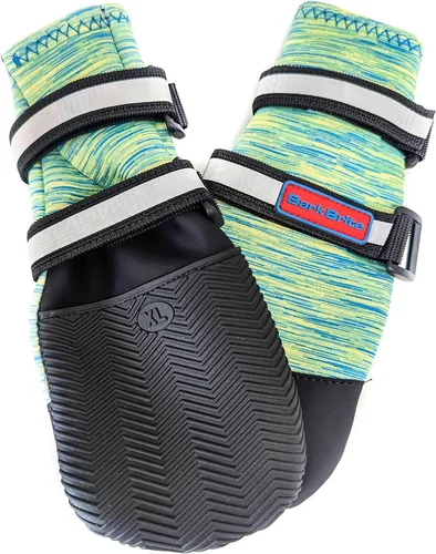 Vista 19 de Botas protectoras para patas de perro en neopreno, para todos los climas, con correas retráctiles en 5 tamaños., Negro