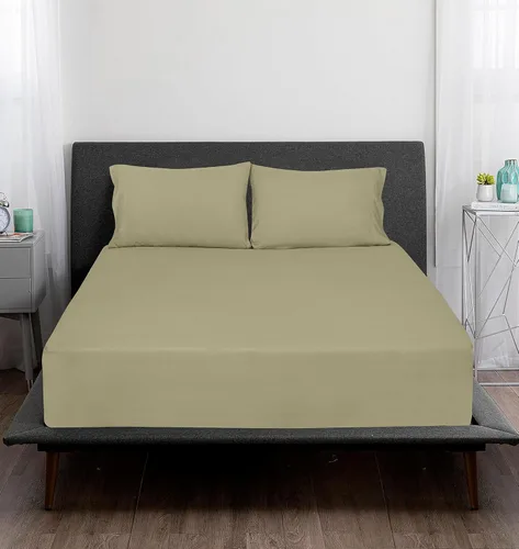 Vista 9 de ROYALE LINENS Juego de sábanas de 300 hilos de 100 % algodón peinado de fibras largas, 4 piezas, 1 sábana bajera, 1 encimera y 2 fundas de almohada