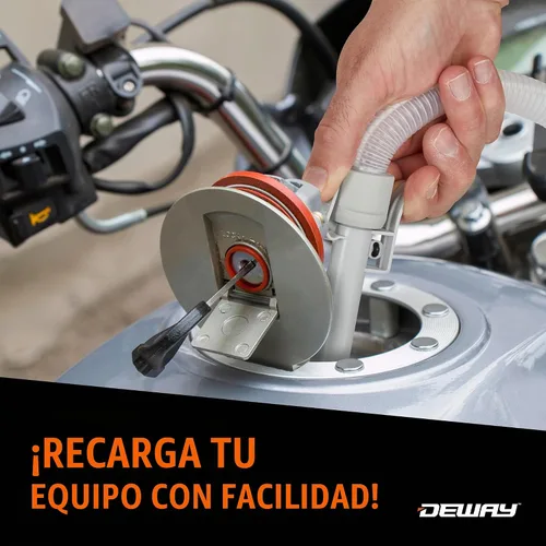 Vista 8 de Bomba de transferencia de combustible DeWay para bidón de gasolina con boquilla de apagado automático de precisión Flujo rápido de 2.4 GPM