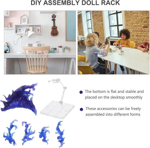 Vista 6 de iplusmile - Figura de acción con efecto de llama con accesorios de efectos especiales de fuego, base de soporte estable para modelo de bricolaje