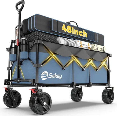 Vista 8 de Sekey Carro plegable extendido de 300 L, capacidad de 660 libras Gris