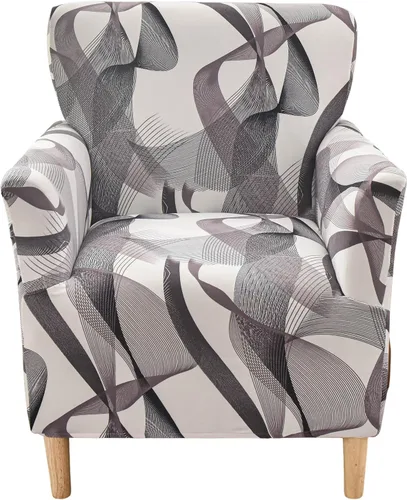 Vista 21 de CRFATOP - Funda elástica para sillón de mediados de siglo moderno de 1 pieza, fundas de silla de acento de jacquard con brazos, fundas de silla