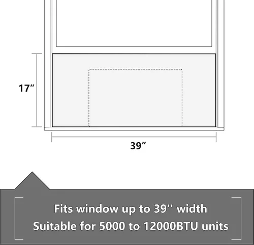 Vista 2 de BJADE'S Panel de espuma con aislamiento lateral de aire acondicionado para ventana, paneles envolventes completos, kit de sellado de ventana, calor
