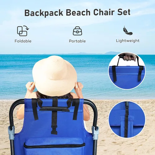 Vista 6 de MUPATER Silla plegable portátil, tumbona plegable para patio al aire libre con bolsillo desmontable, sillas de playa para adultos resistentes
