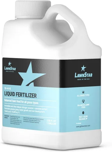 Vista 3 de Fertilizante líquido equilibrado 16-4-8 nutrientes (1 galón) – Alimento de césped premium, NPK con extracto de algas marinas añadido, trata