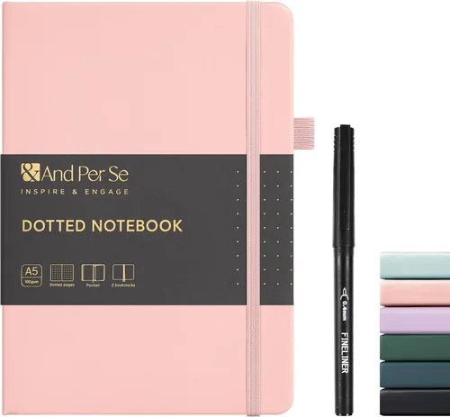 Vista 17 de &And Per Se Juego de diario y bolígrafo forrados (3 paquetes), cuaderno de tapa dura de cuero A5 con bolígrafo y juego de papelería, 160 páginas