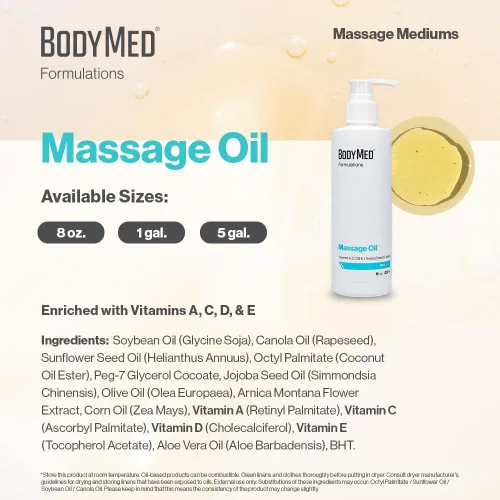 Vista 3 de BodyMed Formulations Aceite de masaje, 8 oz. – Sin fragancia, aceite totalmente natural para terapia de masaje – Certificado Leaping Bunny