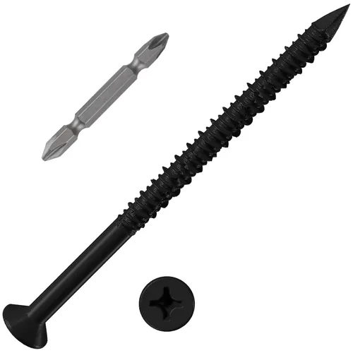 Vista 19 de Wensilon 49 piezas) Kit de ancla de tornillo para hormigón de 1/4" con cabeza plana azul para anclar a mampostería, bloque o ladrillo estuco