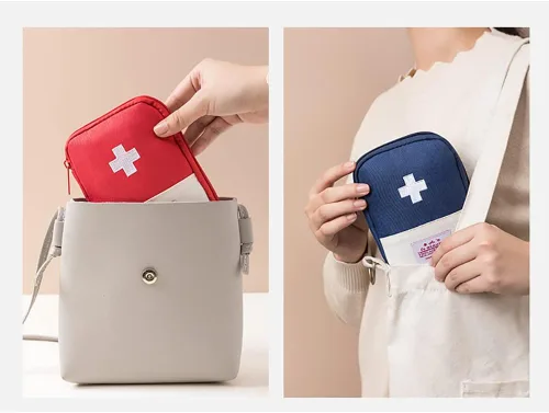 Vista 3 de Mini bolsa vacía de primeros auxilios, bolsa médica vacía portátil, bolsa de medicina vacía bolsa de almacenamiento de kit de emergencia vacía