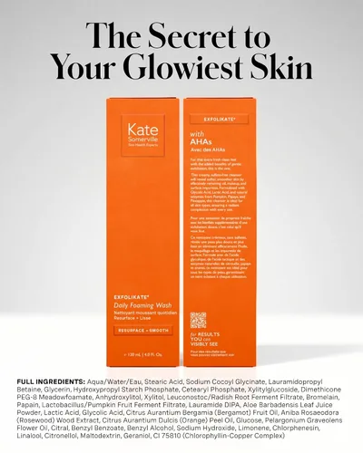 Vista 4 de Kate Somerville ExfoliKate Limpiador – Lavado facial exfoliante espumante diario – Exfoliante facial suave con ácido glicólico y ácido láctico