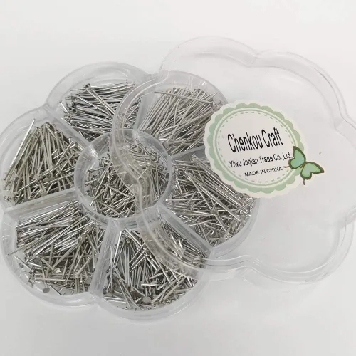 Vista 3 de Chenkou Craft 700 pines de cabeza plana surtidos de 7 tamaños para hacer joyas (antiplata, mezcla)