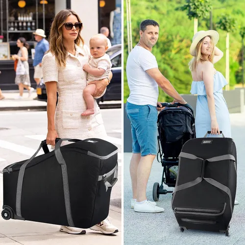 Vista 7 de Bolsa de viaje para asiento de coche infantil SCTEL Compatible con Doona, asiento de coche y base, Chicco Keyfit 35 y base, bolsa de viaje Doona