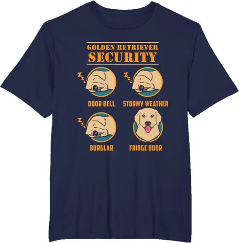Vista 59 de Camisa Golden Retriever de seguridad Golden Retriever para perro divertido, Negro, S