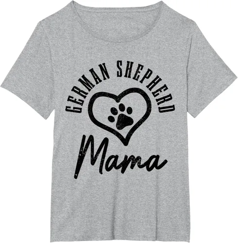 Vista 23 de Camiseta de pastor alemán para mujer, con diseño de pata de perro, pastor alemán, gris, S Asfalto