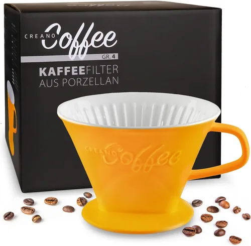 Vista 12 de Creano XXL gotero de café de porcelana azul - cafetera de cono de cerámica - cafetera de café vertida - tamaño del filtro 4 - calidad enorme