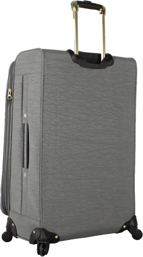Vista 3 de Steve Madden Designer Luggage Collection Maleta ligera expandible de 24 pulgadas Bolsa a cuadros con ruedas giratorias de tamaño mediano, Peek A
